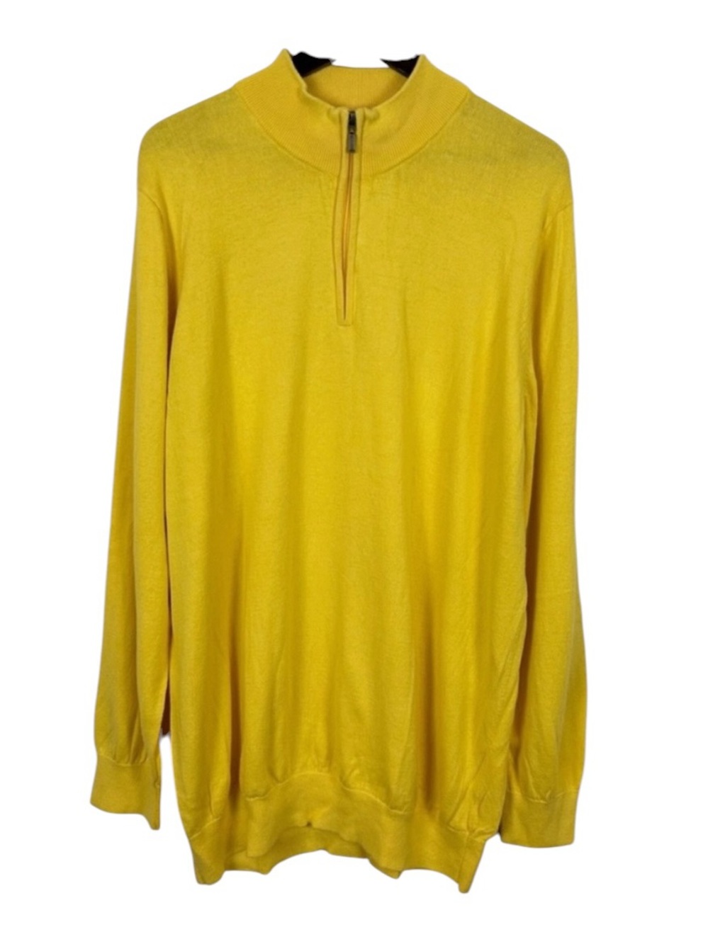 L.L. Bean Men's Yellow Half-Zip Sweater Size XXL Tall Cotton/Cashmere